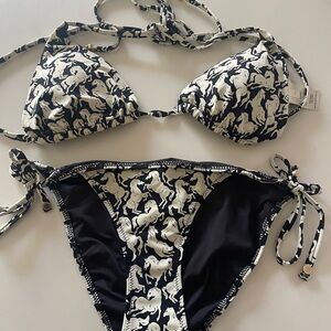 Stella McCartney Black and White Horse Print Bikini
